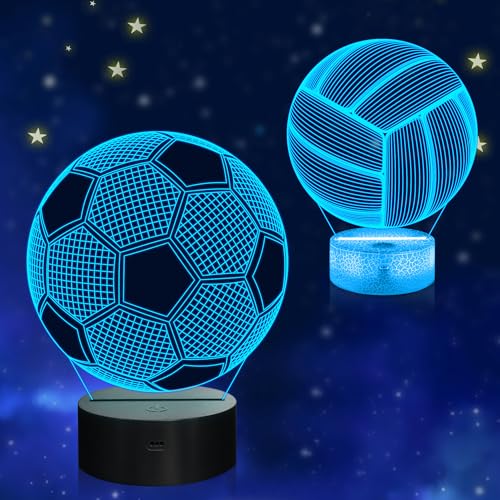 FULLOSUN Sports Night Light 3D Optical Illusion Light with Remote Control 16 Color Changing Sports Birthday Gift Christmas Valentine's Day Gift for Sports Fans Boys and Girls