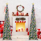 6 FT Pop Up Christmas Tree with 100 LED Timer Lights & Remote, Green Collapsible Christmas Tinsel Tree Artificial Pencil Tree Xmas Decoration for Holiday Home Office Party, USB Powered