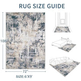 Area Rugs 6x9 Living Room: Washable Rug Modern Abstract Large Rugs Soft Non Slip Neutral Rug Stain Resistant Indoor Carpet for Bedroom Kitchen Dining Room Nursery Home Office Rugs(Black Brown,6'x9')