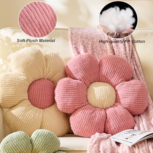 XIAIJIA Flower Pillow Flowers Shaped Pillow Cushion Decorative Daisy Pillow for Bed Cute Throw Pillow Flower Floor Pillow Soft Seat Cushion Pink Cushion 15.7"
