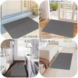 SHACOS Dirt Trapper Door Mats 24"x36" Non Slip Washable Doormats Floor Rugs and Mats for Kitchen Entryway Entry Front Back Door Bathroom, Solid Gray