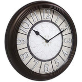 Presentime & Co. 12.6" Illuminated Farmhouse Wall Clock, Silent Battery Operated Night Light Wall Clock with Smart LED Sensor for Living Room, Bathroom, Kitchen, Home Office, Oil Rubbed Bronze Finish