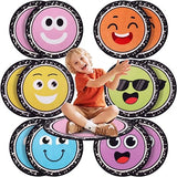Dunzy 12 Pcs Flexible Seating Classroom Rug 15.7'' Expression Circle Carpet Seats Rug Classroom Rugs Cushions for Classrooms Back to School End of The Year Gift Preschool(12 Pcs)