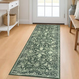 Hallway Runner 2x5 Washable Runner Non-Slip Kitchen Rug, Green