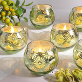 Green Mercury Glass Votive Candle Holders Set of 12