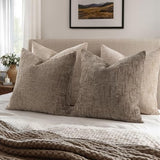 MIULEE Textured Throw Pillow Covers Thick Chenille Decorative Pillows Taupe Grey 18x18 Inch Set of 2 Modern Boho Farmhouse Home Decor Neutral Cushion Covers for Couch Sofa Living Room Bedroom