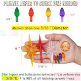 Ceramic Christmas Tree Replacement Lights/Bulbs, Ceramic Tree Medium Multicolor Twist Light Ornaments(117 Bulbs+5 Topper Star)