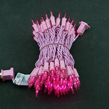 YULETIME 100 Pink LED Christmas Lights, 33 ft Pink Wire UL String Light | Stay Lit, End-to-End Connectable, UL Certified, Commercial Grade, 1-Strand 100 Lights, 4" Spacing