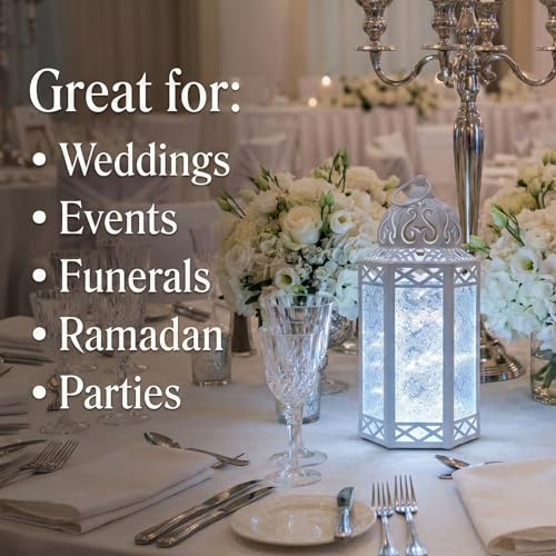 Vela Lanterns Decorative Indoor White Fairy Light Wedding Candle Holder, L