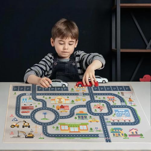 Kids Rug Mat Carpet 5×7ft, Car Rugs for Kids Toy Cars, Non Slip Floor Mats for Children, Educational Area Play Rugs for Children's Playroom Bedroom
