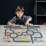 Kids Rug Mat Carpet 5×7ft, Car Rugs for Kids Toy Cars, Non Slip Floor Mats for Children, Educational Area Play Rugs for Children's Playroom Bedroom