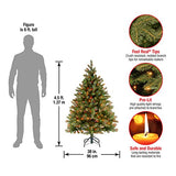 National Tree Company 4.5 ft Pre-Lit Downswept Douglas Fir Artificial Christmas Tree, 450 Multicolor Lights, 525 Feel Real Tips, Includes Stand, Green