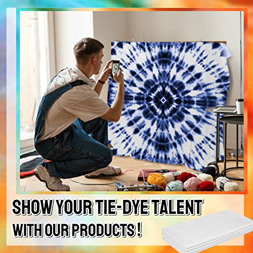 Tudomro 4 Pack White Cotton Tapestry for Tie Dyeing Large Blank Plain Backdrop Perimeter Stitching DIY Hanging Wall Tapestry for Bedroom Living Room Craft Decor(59 x 91 Inch)