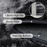 6x9 Ft Large Shag Rugs for Living Room Decor, Tie-Dyed Ultra Soft Fluffy Furry Area Rugs for Bedroom Indoor Floor, Aesthetic Carpet for Kids Home (Dark Grey)