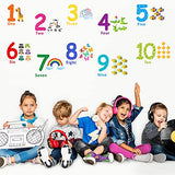 Outus 3 Sheets Number Wall Decals Children Number Stickers Animal Arabic Numbers 1-10 Learning Educational Wall Decals Peel and Stick Animal Stickers Classroom for Kids Nursery Bedroom Playroom Decor