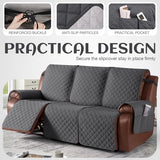 KinCam 100% Waterproof Recliner Loveseat Cover with Console X1, Recliner Couch Covers X1, Recliner Chair Covers X1(Charcoal Gray)