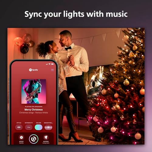Philips Hue 65-Foot Festavia String Lights, 250 Mini Color Changing Smart LEDs - Weatherproof, Control with Hue App, Indoor/Outdoor Lighting Works with Alexa, Google Assistant and Apple HomeKit