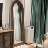 Arched Floor Mirror Wood Frame Wall Mounted Mirror, HD Imaging, Full Length Retro Art Style Mirror, Distressed Finish for Wall/Floor, Living Room, Bedroom, Entryway 80 * 180cm White