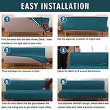 MIFXIN Armless Futon Slipcover Velvet Stretch Folding Sofa Cover Elastic Couch Furniture Protector for Foldable Futon Moving Sofa Bed Without Armrests (Velvet Deep Blue)