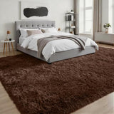9x12 Area Rug Living Room Bedroom: Fluffy Plush Shag Carpet Brown