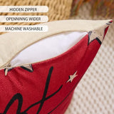 Hongsome Patriotic Decor-Throw Pillow Covers 18x18 in Set of 4,4th of July Linen Pillow Case for Independence Day,Memorial Day,Veteran's Day,USA,American Summer Outdoor Red White Blue Decorations