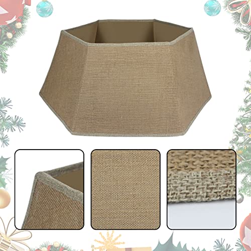 SHENG HONG 30 Inch Christmas Tree Collar Buffalo Plaid Christmas Tree Skirts Tree Ring Christmas Decorations for Party Holiday Home Decoration - Flax