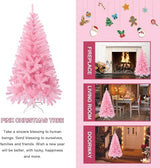 4FT Artificial Christmas Tree, Xmas Pine Tree with Metal Xmas Tree Stand,Pink Christmas Tree for Holiday, Home, Office, Party Decoration