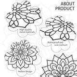 OYEFLY 3 Pieces Metal Flowers Wall Decoration,Flower Art Wall Decor Farmhouse Wall Decor (Black style2)