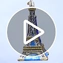Old World Christmas Eiffel Tower Glass Blown Ornament for Christmas Tree, Handcrafted Holiday Decoration, Landmarks Collection