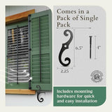 Renovators Supply Cast Iron Shutter Fasteners - Decorative S Style Shutter Dogs Hardware - Rust Resistant External Shutter Tieback with Mounting Screws - 6.5 Inches, Sold in Pairs (Pack of 1)