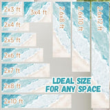 Beach Pattern 2.6x10ft Runner Rug Non Slip Washable Kitchen Runner Rug with Rubber Backing，Low-Pile Soft Washable Runner Rugs for Hallway Entryway Kitchen Bedroom Living Room Bathroom