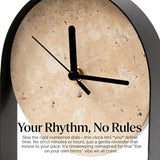 Natural Travertine Stone Wabi-Sabi Style Decorative Minimalist Desktop Clock