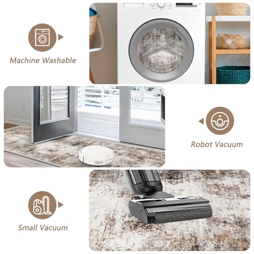 2x12 Washable Runner Rug,Non-Slip Hallway Runner Rug for Kitchen