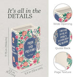 Steel Mill & Co Original Book-Shaped Decorative Vase, Ceramic Vases for Home Decor, Cute Bookshelf Decor, Unique Vase for Book Lovers (Large - Pride and Prejudice)