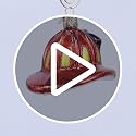 Old World Christmas Fireman's Helmet Glass Blown Ornament for Christmas Tree, Handcrafted Holiday Decoration, Firefighter Collection