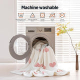 Amazon Basics Fleece Throw Blanket, Reversible Decorative Hearted Pattern for the Bed, Couch and Sofa, 50" W × 60" L, Pink Heart