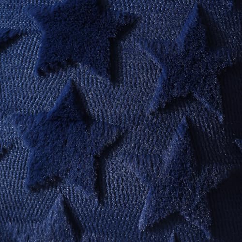 DFXSZ 4th of July Pillow Covers 18x18 inch Set of 2 4th of July Decor Blue Stars Decoration Soft Plush Faux Fur Jacquard Throw Pillows Independence Day Decorations for Bedroom Sofa Holiday PTK025A18