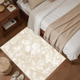Soalmost Floral Washable Rugs 2x3, Soft Neutral Doormat for Entryway Beige