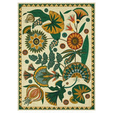 Joydeco Egypt Floral Large Washable 9x12 Area Rugs for Living Room Bedroom