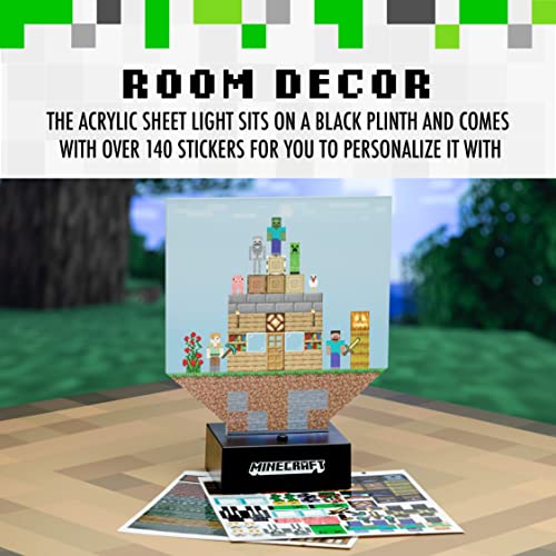 Minecraft Build a Level Light, Customizable Lamp with Over 140 Stickers, Minecraft Toys for Boys 6-12