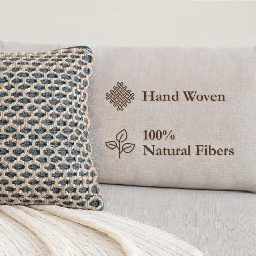 Boho Living Throw Pillows - Boho Throw Pillows with Boho Pillow Covers 18x18 Indigo Pack of 2