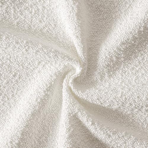 MIULEE Textured Boucle Lumbar Pillow Cover for Bed 16x24 White