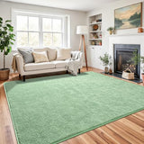 Green 5x7 Minimalist Washable Area Rugs for Bedroom Living Room