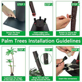 SOSHOT 6FT Lighted Artificial Palm Tree with Three Trunks and Upgraded 260 LED Lights - Outdoor/Indoor Use, Perfect for Tiki Bars, Patios, Homes, Offices, Beaches, Yards Pool and Cruise Party