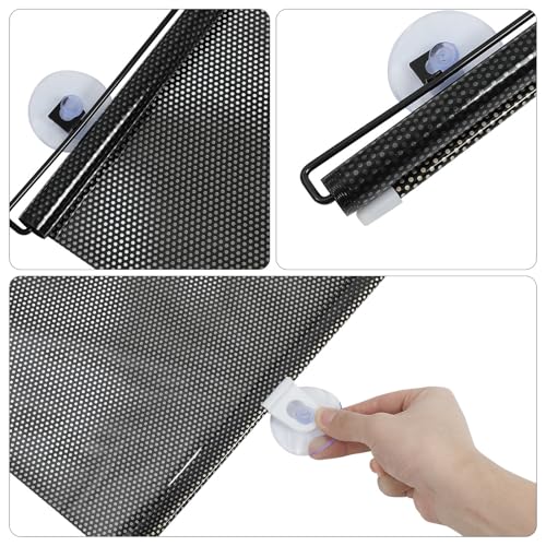 Suction Blinds for Window and Door, Blackout Sunshade Film with Suction Cups, Temporary Roller Blinds for Balcony and Skylight Shade
