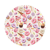 Lollipop Candy Macaroon Cupcake Christmas Tree Skirt 36" for Xmas Halloween New Year Holiday Party Home Tree Mat Decor Ornaments Decoration