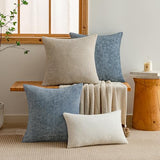 a moment Blue Chenille Throw Pillow Covers 12x20 Inch Pack of 2 Modern Decorative Throw Pillow Covers Farmhouse Cross Covers Modern Home Decor for Sofa Bedroom Living Room