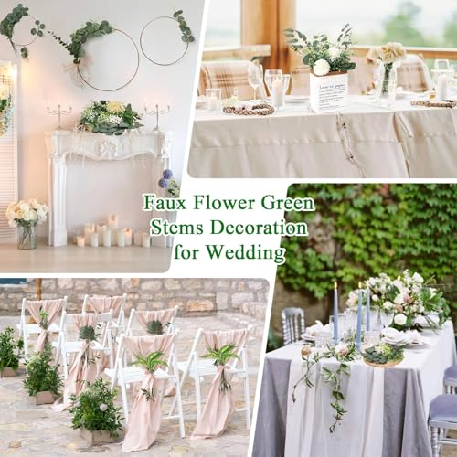 Dexpinzo 120 Pcs Mixed Artificial Eucalyptus Stems Flowers Bulk, 15 Kinds | Fake Silver Dollar Eucalyptus Faux Silk Greenery Leaves for Wedding Centerpieces Vase Bouquets Floral Arrangement Home Decor