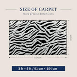 Zebra Entryway Rugs 3x5: Black and White Modern Washable Rug