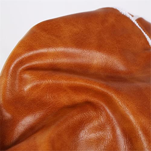 PU Leather Pouf Embroider Craft Ottoman Footstool Mediterranean Home Decor Artificial Leather Unstuffed Cushion(E)